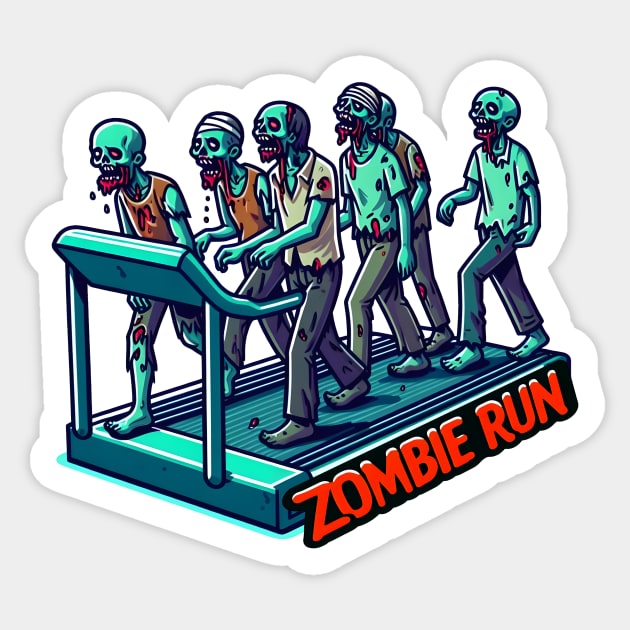 Zombie Run Sticker by Rawlifegraphic